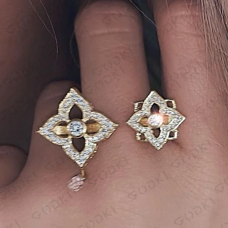 GODK TRENDY Long Tassel Statement Necklace for Women Wedding Party Cubic Zircon CRYSTAL CZ Dubai Bridal Jewelry Gift